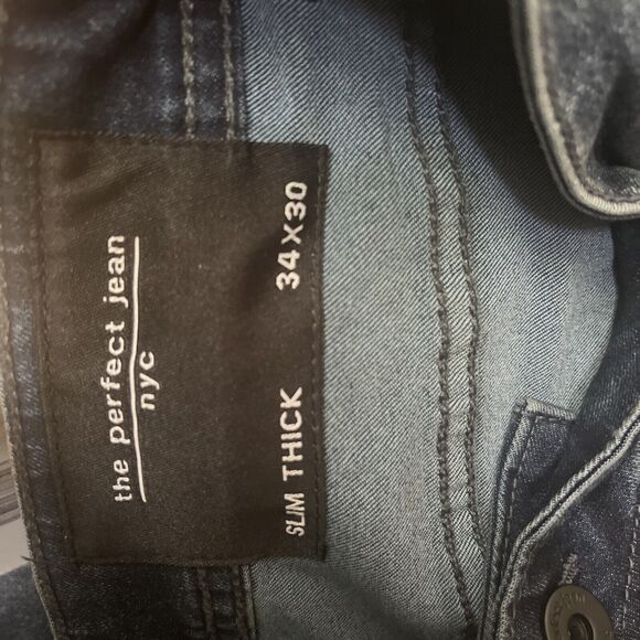 nyc The Perfect Jean Men’s Slim Thick Fit Blue 34 X 30 - Picture 3 of 3